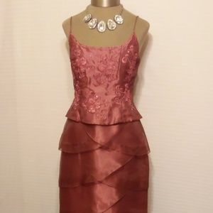 CLOSET CLOSING FULL LENGTH PINK GOWN BEADED BODICE